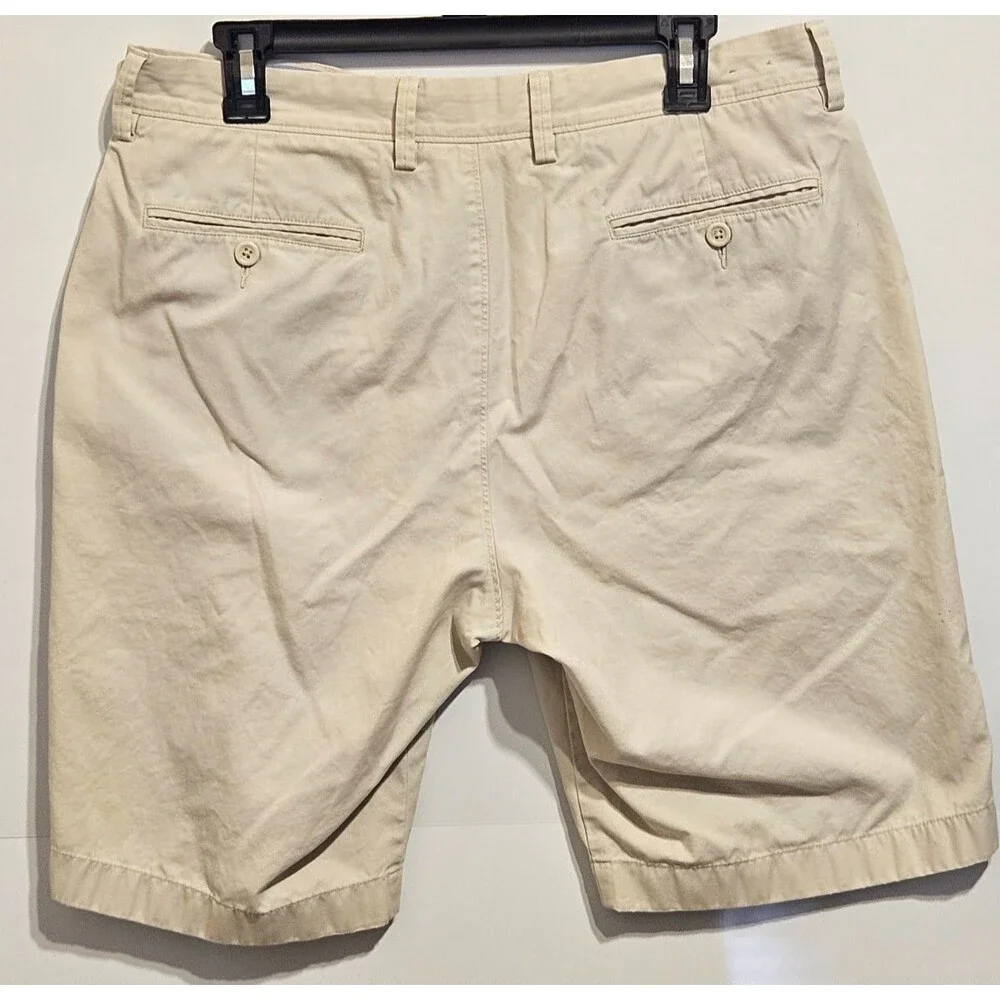 J.Crew Men's Chino Shorts Size 34 Beige Tan 100% Cotton Casual Summer